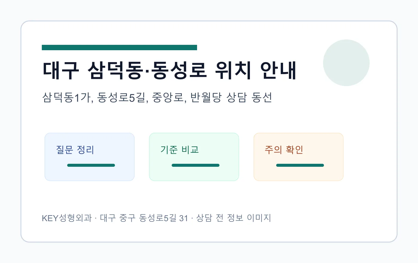 대구 삼덕동과 동성로 상담 동선 정보 이미지